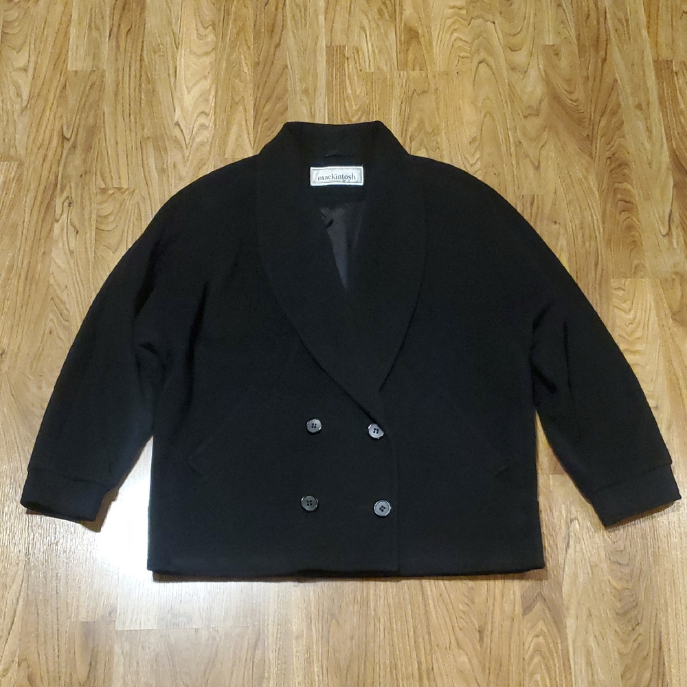 Mackintosh VTG 1980s Drop Shoulder 100% Wool Double Breasted Jacket Womens 14